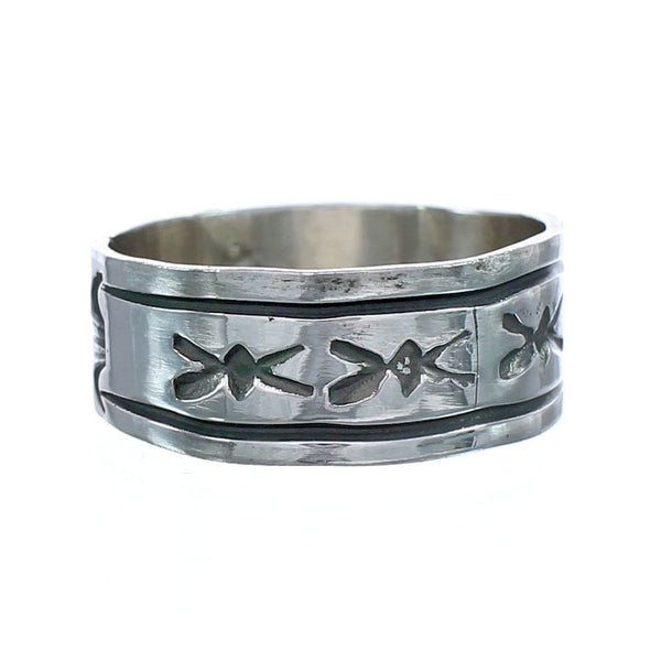 Navajo Authentic Sterling Silver Band Ring Size 11-3/4 AX121407